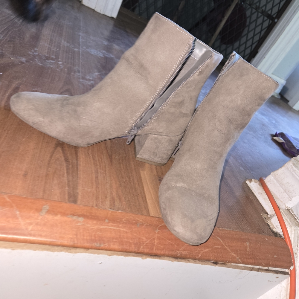 Time and Tru Taupe Heeled Boots